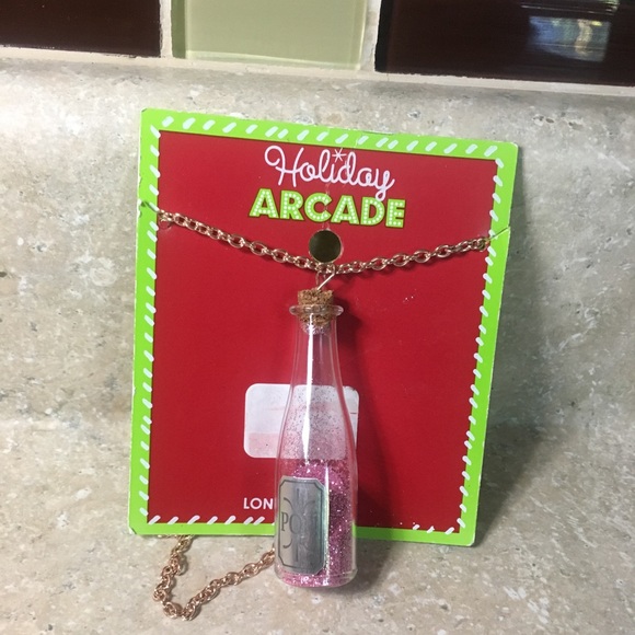 NWT🏷️ Celebrate Shop Champagne Bottle Pendant Necklace-Rose - Picture 2 of 3